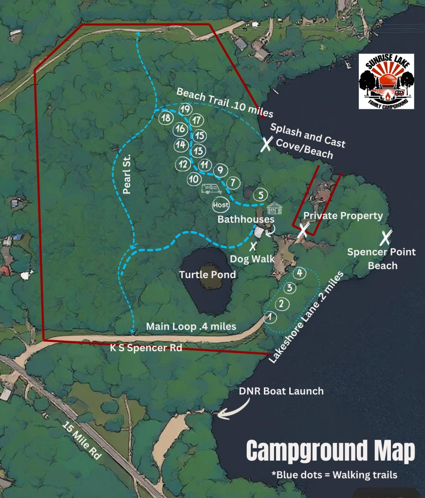Sunrise Lake Family Campground Map
