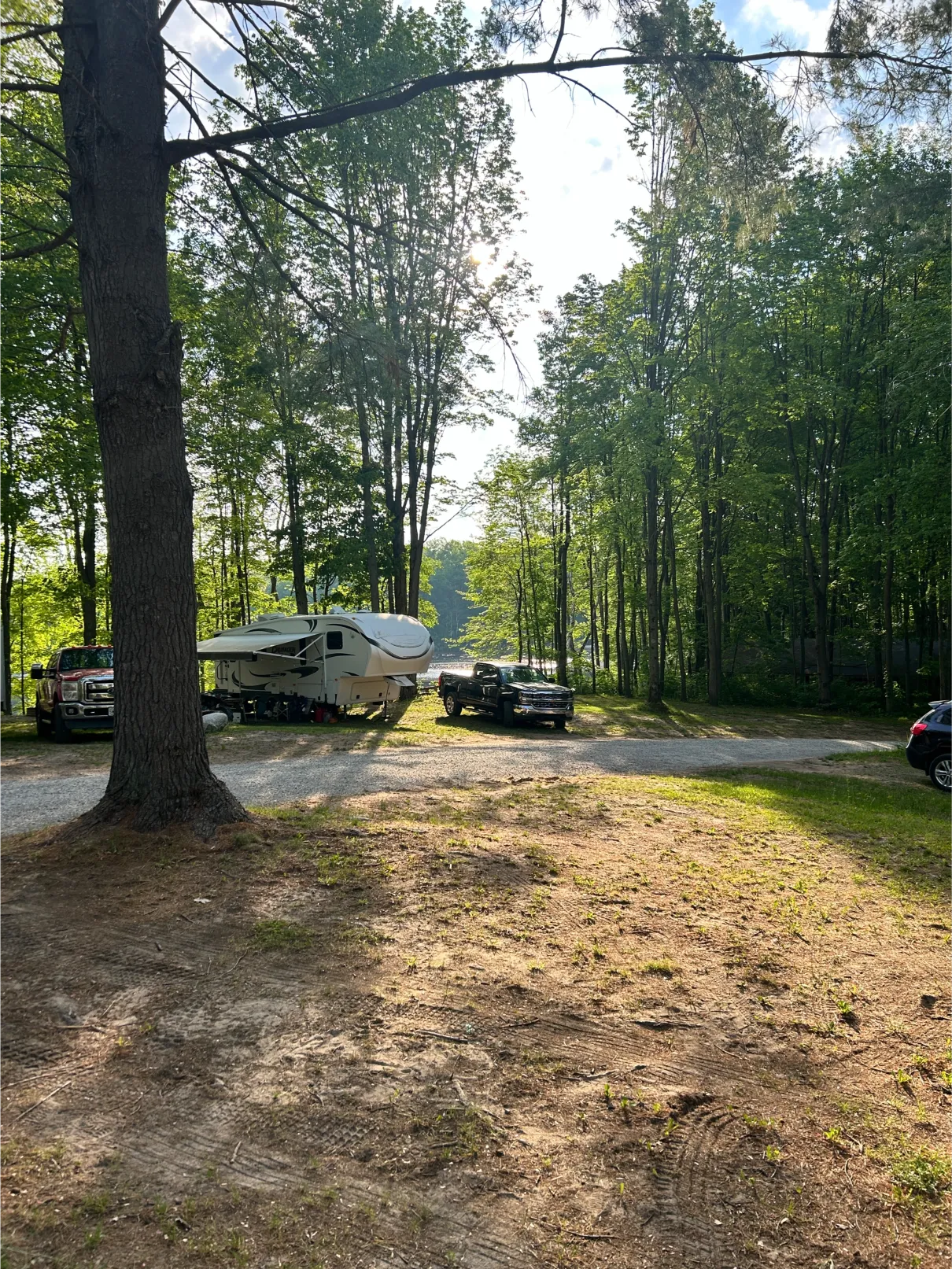 Premium RV site at Sunrise Lake